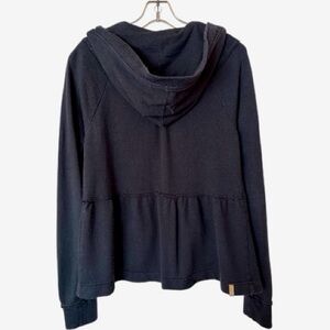 Billabong Black Full Zip Hoodie with Peplum. Distressed with Exposed Stitching🖤